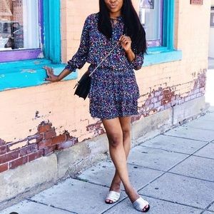 Smocked Tiered star print Mini Dress